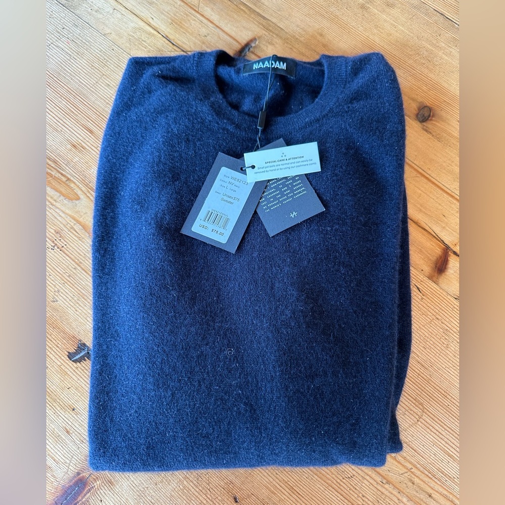 Naadam Essential Cashmere Sweater NWT Navy Size M